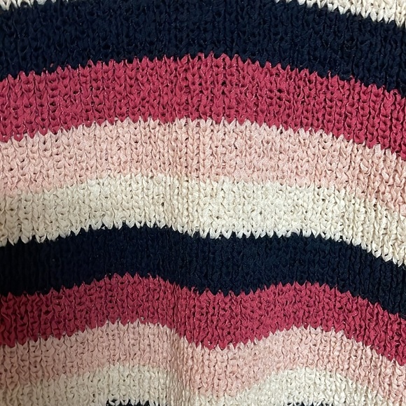 J Crew Size Large Cotton/Polyester Blend Striped Sleeveless Sweater Knit Top - Picture 2 of 8